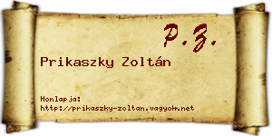 Prikaszky Zoltán névjegykártya